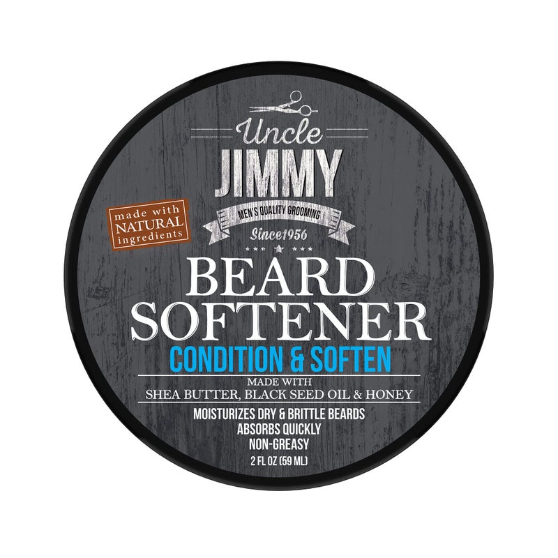 Uncle Jimmy Beard Softener, Conditioning Balm for Men | Hydrates, Smooths, Adds Shine & Tames Flyaway Hair | Made With Shea Butter, Honey 2 Fl Oz - Image 1